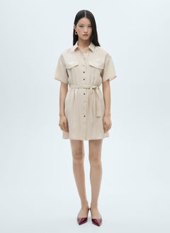 MANGO Belt Shirt Dress  - Image 1