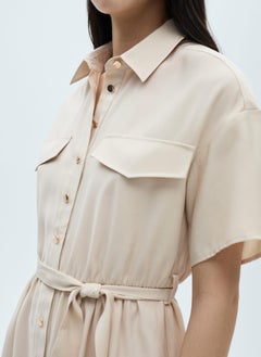 MANGO Belt Shirt Dress  - Image 3