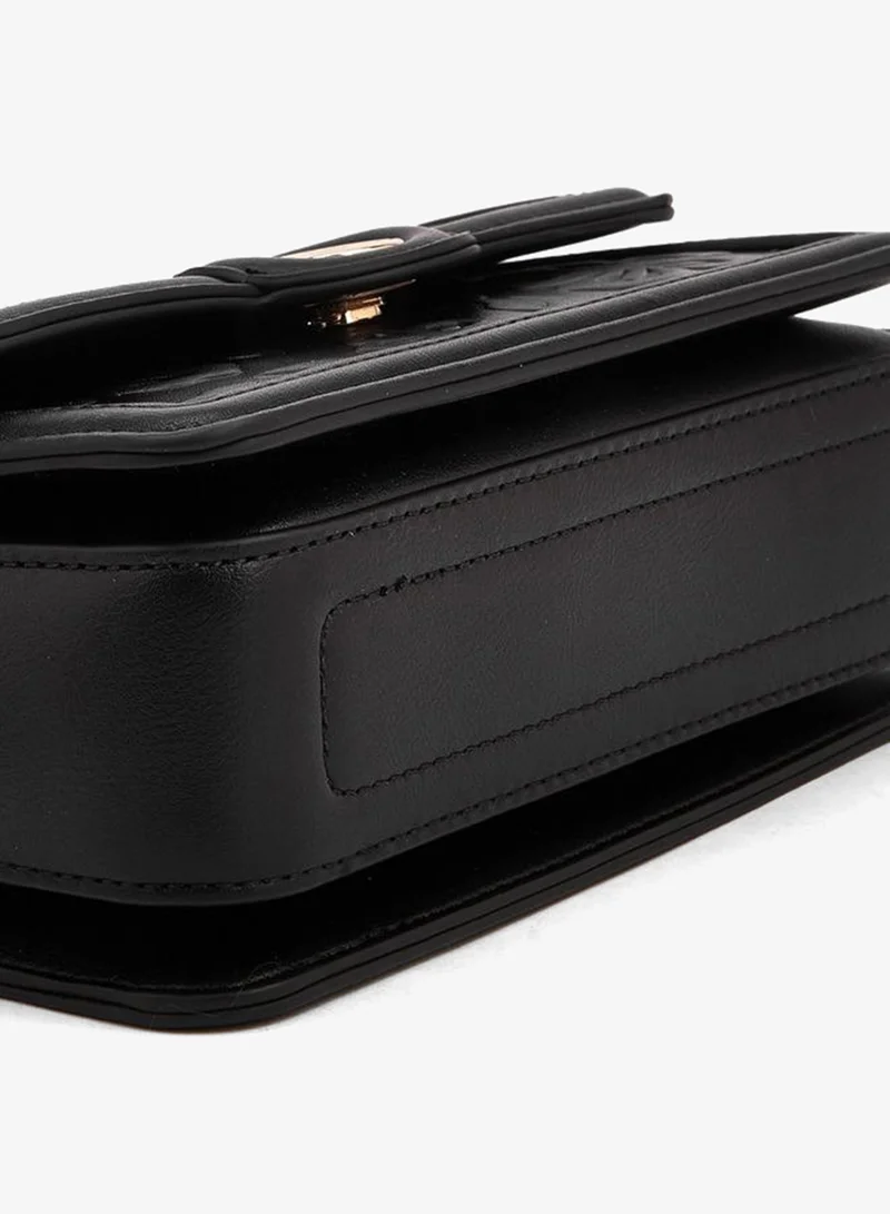 Celeste BLACK Floral Debossed Satchel Bag with Grab Handle for Women | Best Price UAE