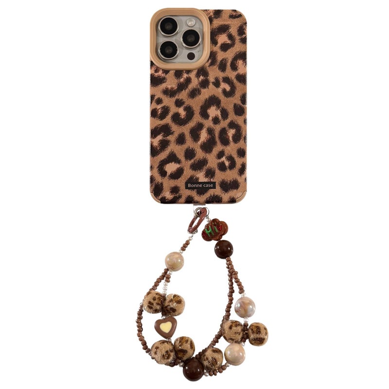 Protective Case | Khaki Leather Texture | Leopard Pattern | Faux Suede Texture | Shockproof Cover for iPhone 16 / 16 Plus / 16 Pro / 16 Pro Max - Image 5