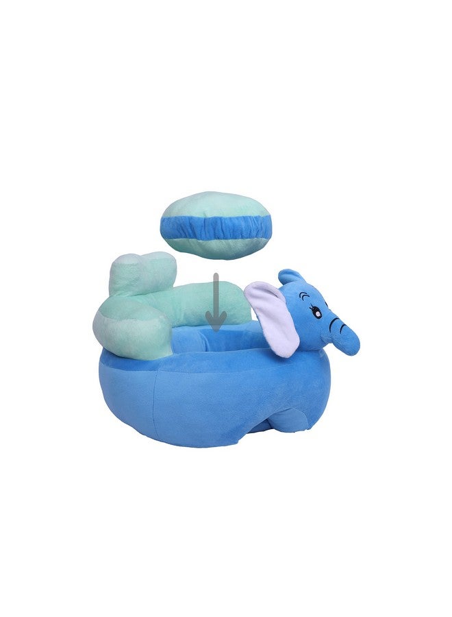 Peekabooh Peekabooh 2 in 1 Sofa for Kids & Baby Sitting Sofa. Blue Elephant,Large in Size Makes It A Proper Baby Sofa Seat for 0 to 5 Yrs. Nice Baby Gifts for 6 to 12 Months / 1-2 Yrs Kids,Polyester, 1 Seater  - Image 4