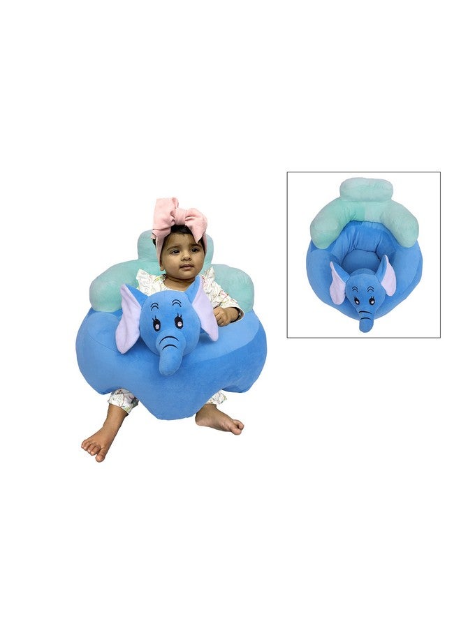 Peekabooh Peekabooh 2 in 1 Sofa for Kids & Baby Sitting Sofa. Blue Elephant,Large in Size Makes It A Proper Baby Sofa Seat for 0 to 5 Yrs. Nice Baby Gifts for 6 to 12 Months / 1-2 Yrs Kids,Polyester, 1 Seater  - Image 2