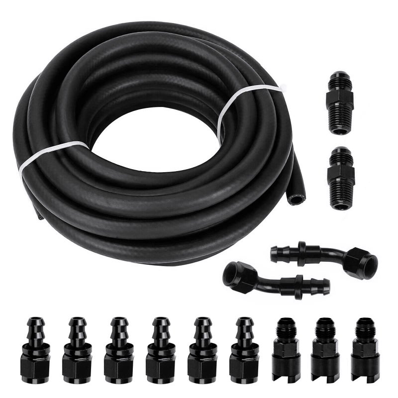 BOMLING 6AN 38 LS Swap EFI Fuel Line Fitting Kit EFI LS Fuel Injection Line NBR Rubber Fuel Hose 25FT with 14 pcs AN6 Swivel Fuel Hose Fitting Adapter Kit - Image 2