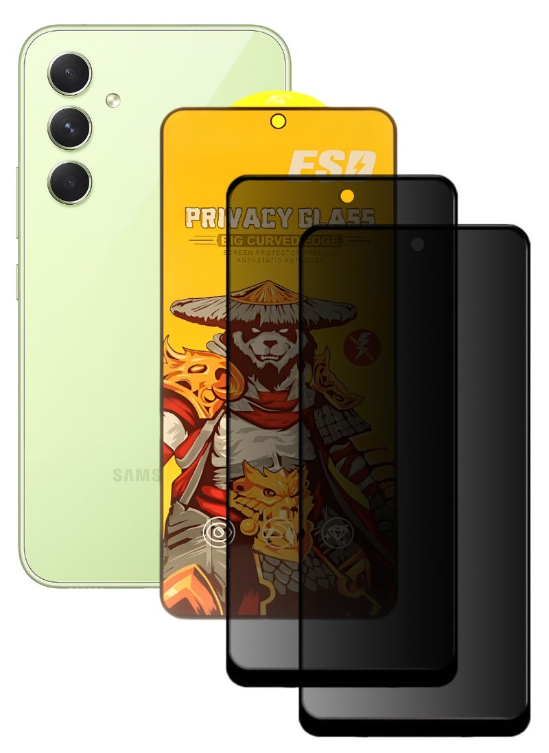 ESD 2 Pieces Tempered Dustproof Privacy Glass Screen Protector Compatible For Samsung Galaxy A54 5G - Image 1