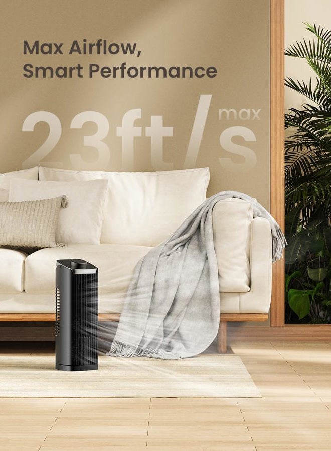 PNTCK Fan for Bedroom, 13" Tower Fan, 3 Speeds Max 23ft/s, 70° Oscillating Desk Fan, Bladeless Standing Fan, Portable Fans, 2025 New Cooling Fans for Office, Home - Image 3