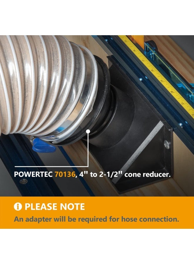 POWERTEC 70152 Router Table Dust Port   2.5 inch x 6.5 inch Dust Collection Adapter - Image 5