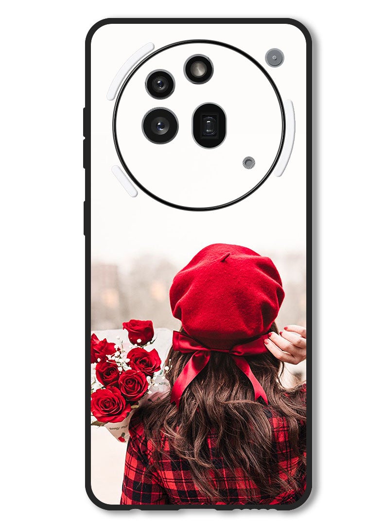 Theodor Case Compatible with Nothing Phone 3a Pro Protection Shockproof Bumper Cover Holding Flowers - Image 1