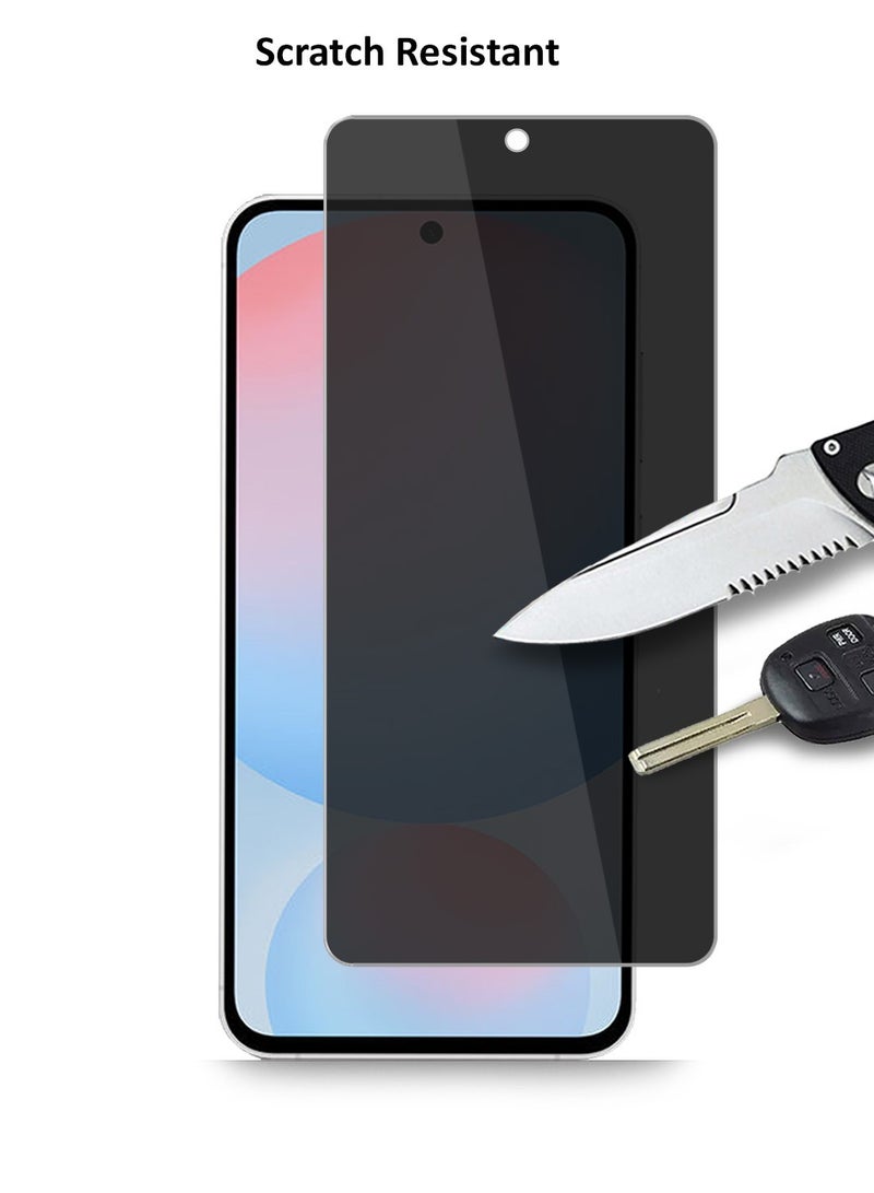 Techie حماية شاشة زجاجية مقساة للخصوصية عالية الدقة لجهاز سامسونج جالاكسي A56 2025 - مضادة للفقاعات صلابة 9H سمك 0.33 مم حواف مدورة تركيب سهل - Image 2