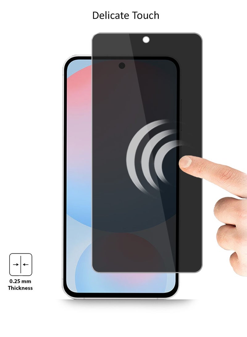 Techie حماية شاشة زجاجية مقساة للخصوصية عالية الدقة لجهاز سامسونج جالاكسي A56 2025 - مضادة للفقاعات صلابة 9H سمك 0.33 مم حواف مدورة تركيب سهل - Image 4