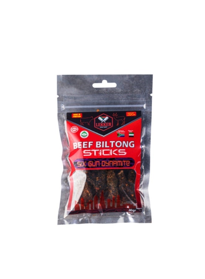 Beef Biltong Sticks, Six Gun Dynamite - 40g, UAE