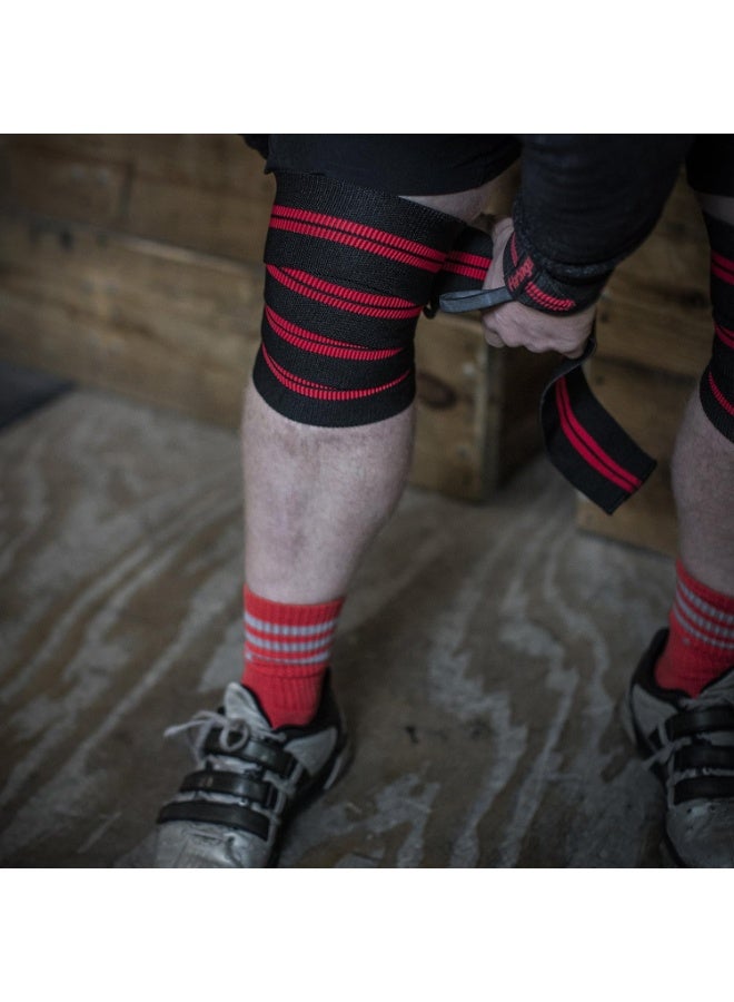 Harbinger Harbinger Red Line 78-Inch Knee Wraps for Weightlifting (Pair) - Image 2