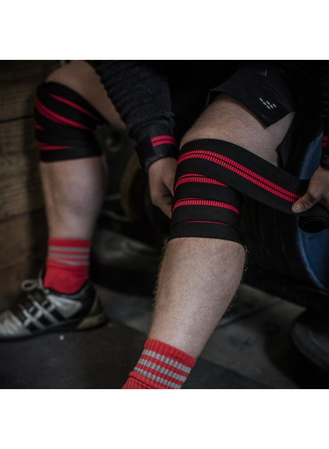 Harbinger Harbinger Red Line 78-Inch Knee Wraps for Weightlifting (Pair) - Image 4