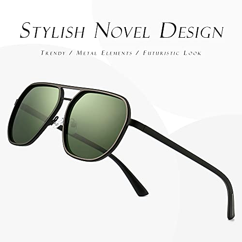 SUNGAIT Polygon Aviator Sunglasses for Men Polarized Trendy Square Sun Glasses Retro Pilot Shades UV Protection - Image 5