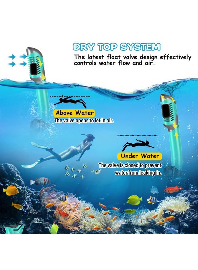 Greatever Dry Snorkel Set,Panoramic Wide View,Anti-Fog Scuba Diving Mask,Professional Snorkeling Gear - Image 4