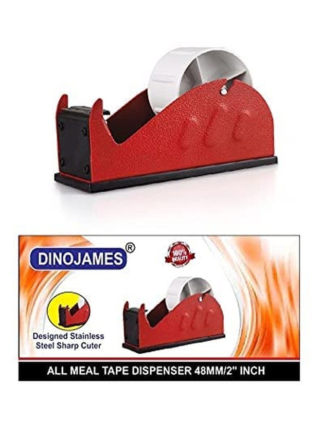 Dinojames Heavy Duty All Metallic Body Table Tape Dispenser, 2 Inch or 48 mm Anti Skid - Image 2