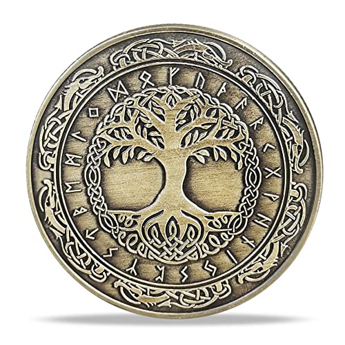 Imasoner Viking Yggdrasil Tree of Life Coin Nordic Mythology Talisman - Image 1
