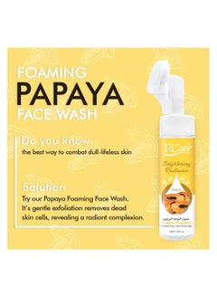 VCare V Care Foaming Face Wash 200ml - Unlock Your Glow | Papaya Extract Infused | Gentle Exfoliation for Naturally Vibrant Skin  - Image 4