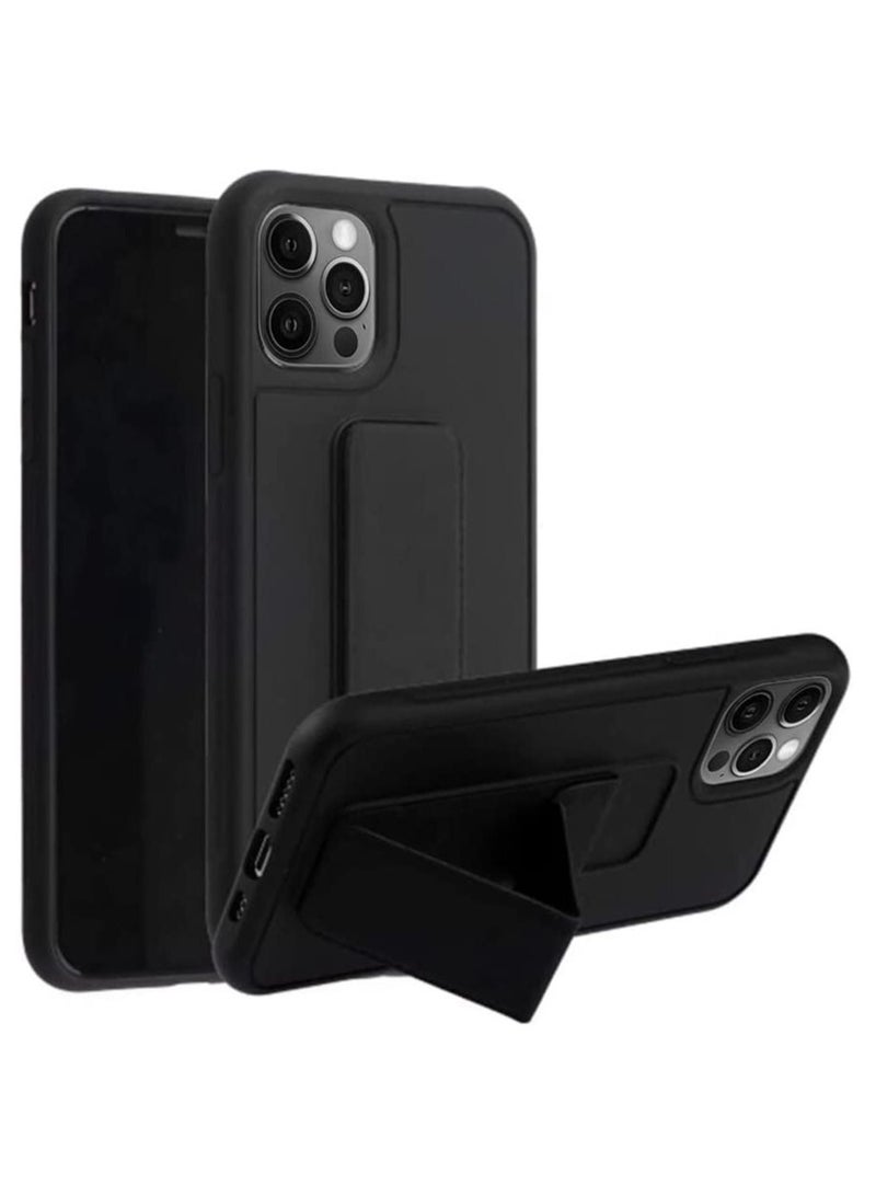 VITION Case Cover For iPhone 14 Pro, Finger Grip  Phone holder Case Car Magnetic Multi-function 3 in 1 Shockproof Back Cover Protective Case (iPhone 14 Pro, Black) - Image 1