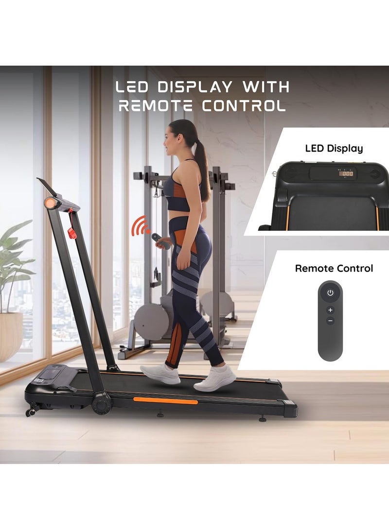 ENDLESS Foldable Treadmill Walking Pad 3HP DC Motor, 1–14 km/h Speed, Remote & Bracelet Control, LED Display, Shock Absorption, iPad/Phone Holder, 100kg Max Load – Home Office Use