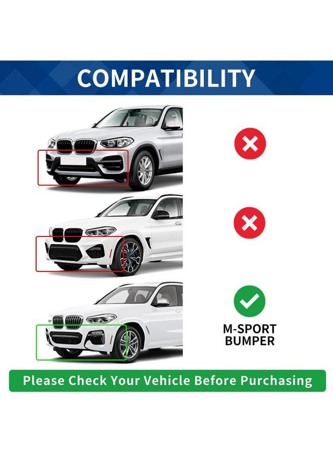 XPHAZZ Front Lip Compatible with BMW (2018-2021) X3 G01 (2019-2021) X4 G02 M40i M-Sport Model ABS Gloss Black Bumper Air Splitter - Image 2