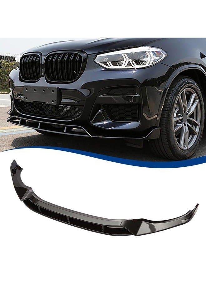 XPHAZZ Front Lip Compatible with BMW (2018-2021) X3 G01 (2019-2021) X4 G02 M40i M-Sport Model ABS Gloss Black Bumper Air Splitter - Image 1