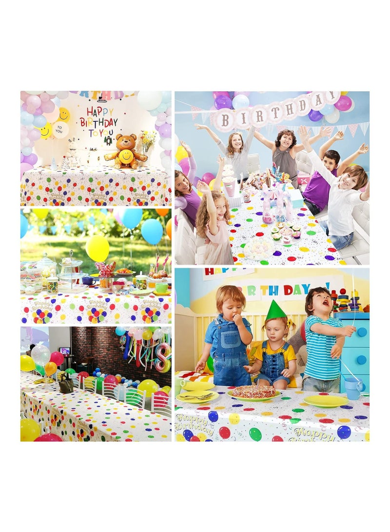 Y&D 4 Pack Birthday Table Cloth Covers, 54" x 108" Plastic Disposable Tablecloths Party Rectangle Cloths Paper for Parties Decorations - Image 3