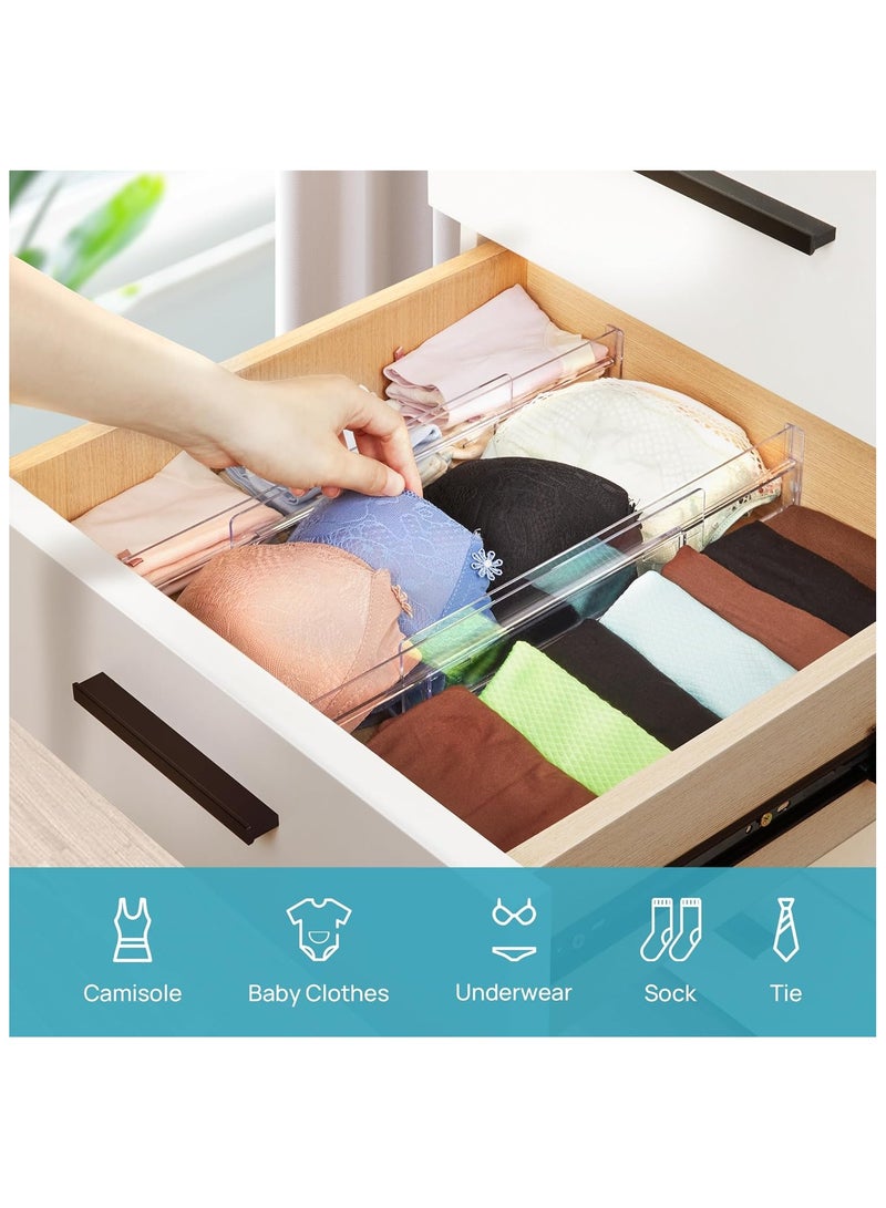 Drawer Dividers Organizers 8 Pack, Adjustable 3.15" High Expandable from 10.8-20.4" Kitchen Drawer Organizer, Clear Plastic Drawers Separators for Clothing, Kitchen and Office Storage  - Image 5