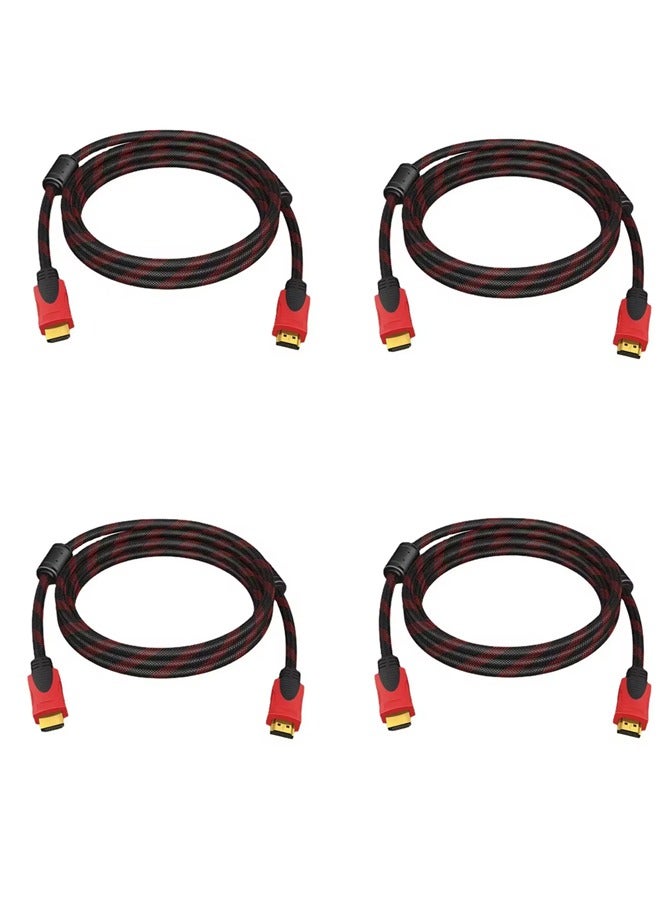 4-Piece HDMI to HDMI cable 1.5mtr red/black  - Image 1