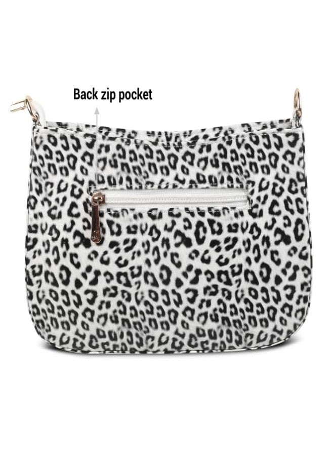 Mochi Women White Textured Spacious Tote Bag (66-272) - Image 3