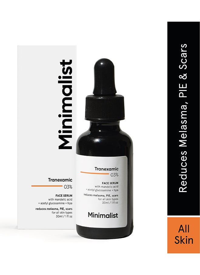 MINIMALIST 3% Tranexamic Acid Face Serum for PIE, PIH and Acne Scars | Face Serum with HPA to help provide even looking skin tone 