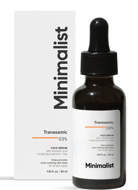 Minimalist 3% سيروم حمض الترانيكساميك للوجه لعلامات PIE، PIH وندوب حب الشباب | سيروم الوجه مع HPA للمساعدة في تحقيق لون بشرة متساوٍ.