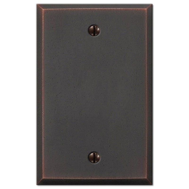 AMERELLE 68BDB Manhattan Single Blank Cast Metal Wallplate in Aged Bronze - Image 5