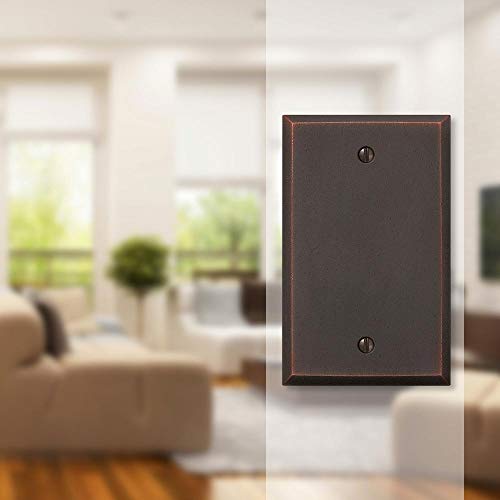 AMERELLE 68BDB Manhattan Single Blank Cast Metal Wallplate in Aged Bronze - Image 2