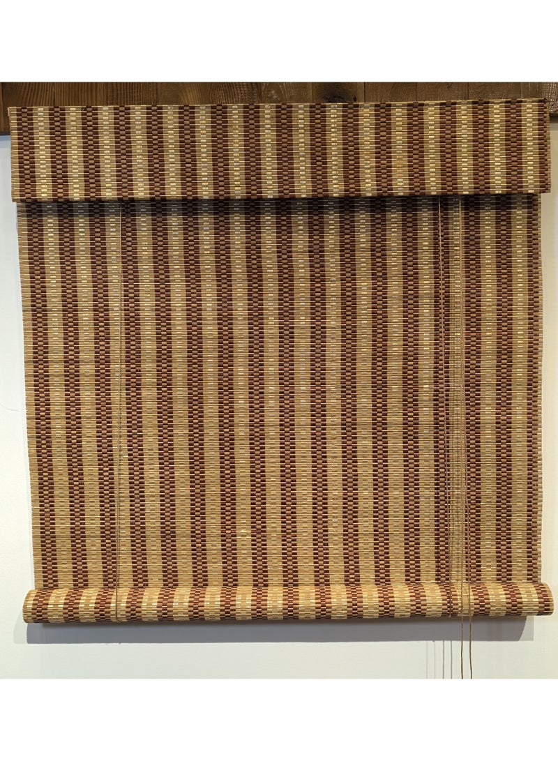 ابلس ستائر بامبو من الخيزران الطبيعي  لون اساسي بيج مع الوان متدخلة سهلة التركيب  معها ادوات التركيب - Image 4