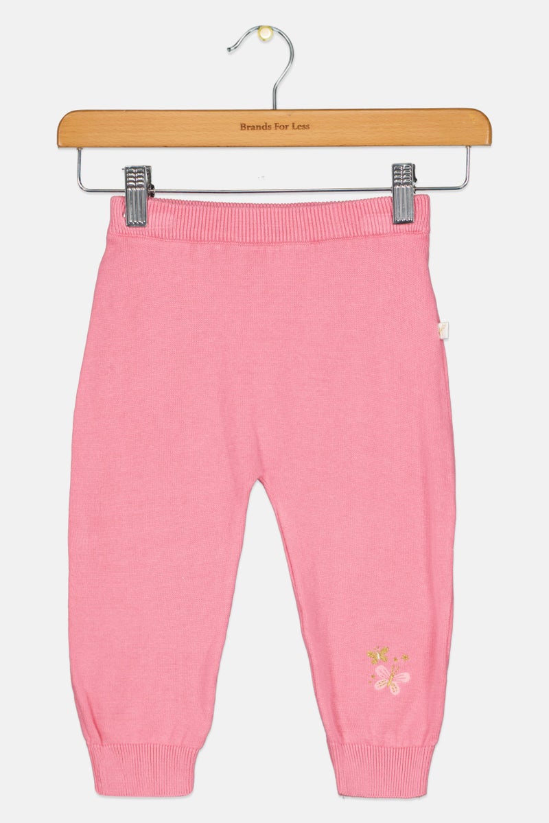 Hamleys Toddlers Girl Pull On Embroidered Jogger Pants, Pink - Image 1