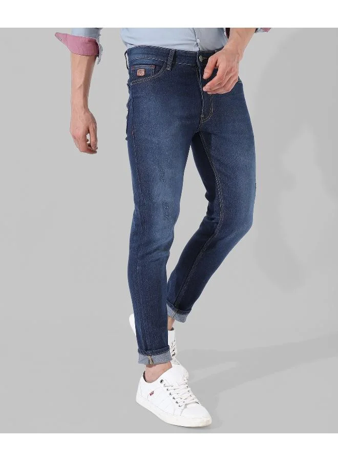 CAHOOT  Men's Classic Blue Dark-Washed Regular Fit Denim Jeans for Men | Best Price UAE