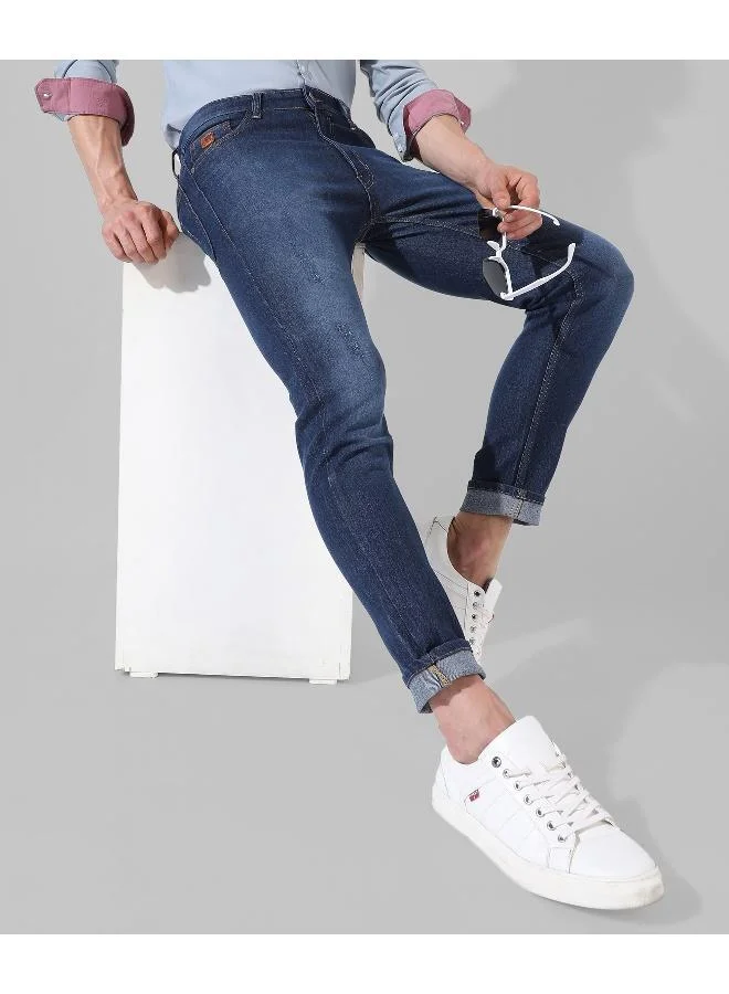 CAHOOT  Men's Classic Blue Dark-Washed Regular Fit Denim Jeans for Men | Best Price UAE