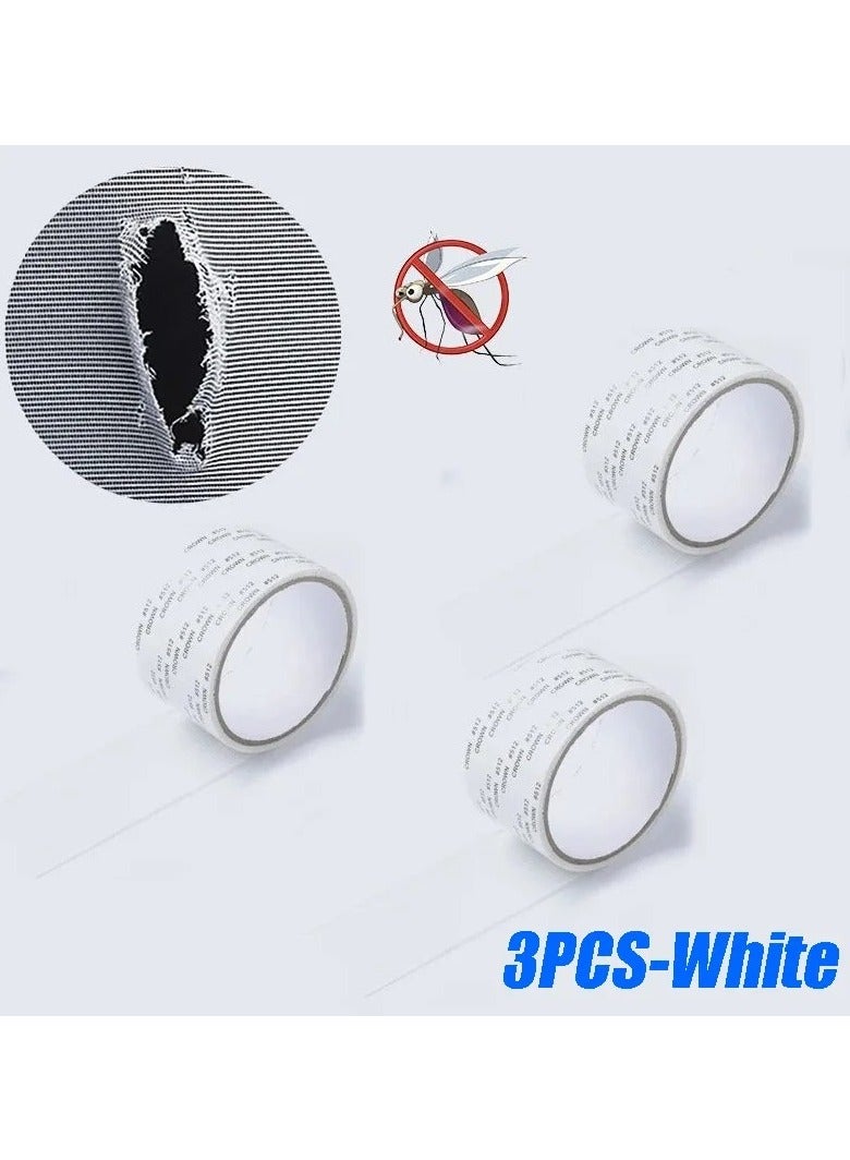 ارواق شريط إصلاح شاشة النافذة المقاوم للماء سهل الاستخدام مكون من 3 قطع يمنع البعوض من الدخول باستخدام رقعة شبكية ذاتية اللصق مضادة للحشرات - Image 1