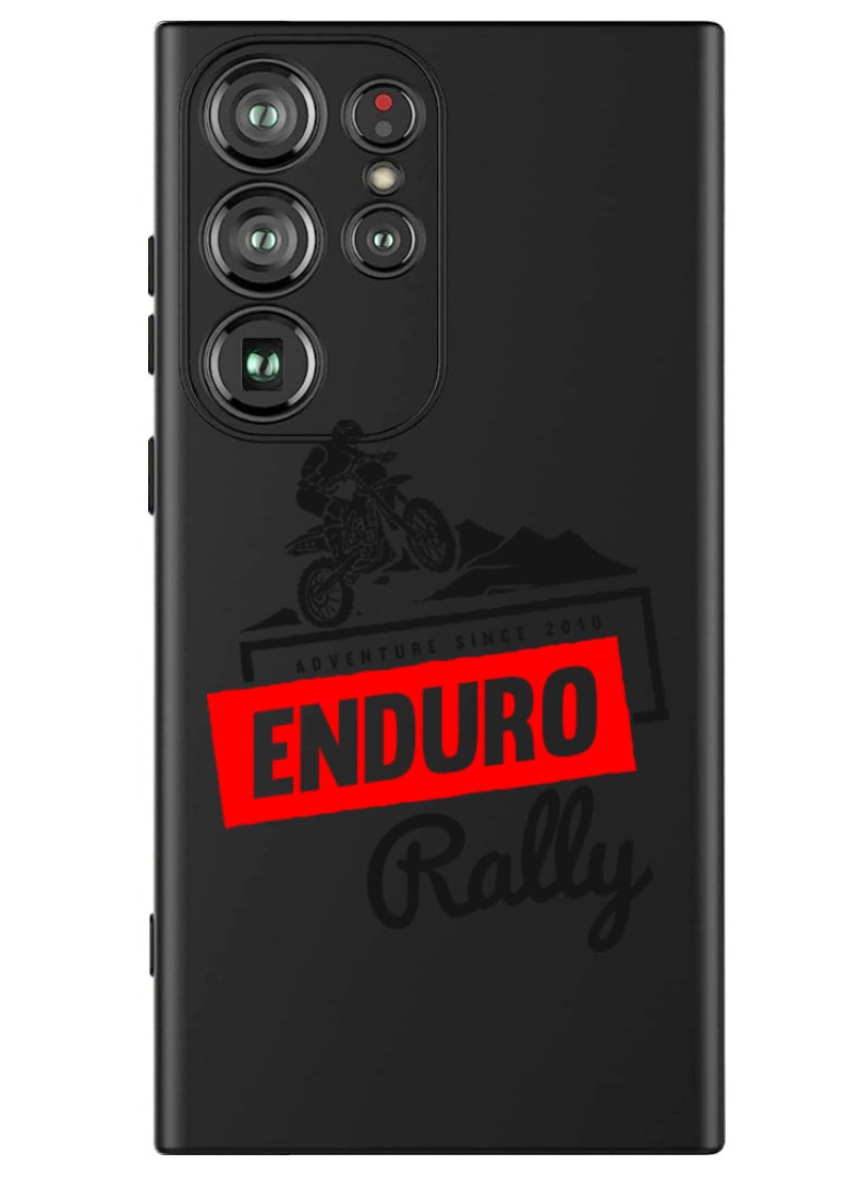 Theodor Protective Slim Fit Case Liquid Silicone Cover with Full Body Protection Anti-Scratch Shockproof Case For Samsung Galaxy S24 Ultra (Black) - Enduro rally - Image 1