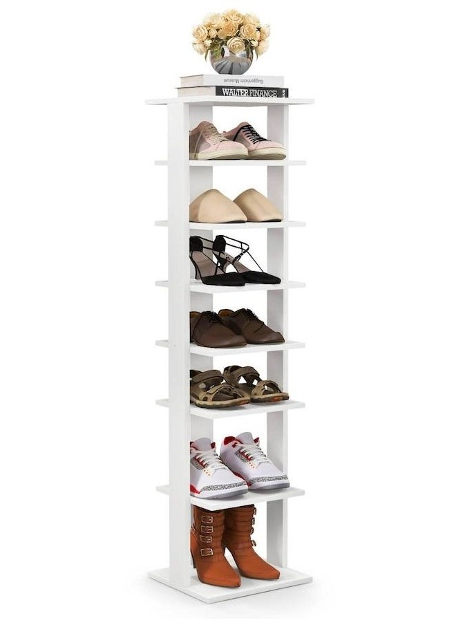 Cady One 7-Tier Vertical Shoe Rack and Organizer with Removable Shelves, 7-Shelf Wooden Shoe Stand for Home Decor  - Image 4