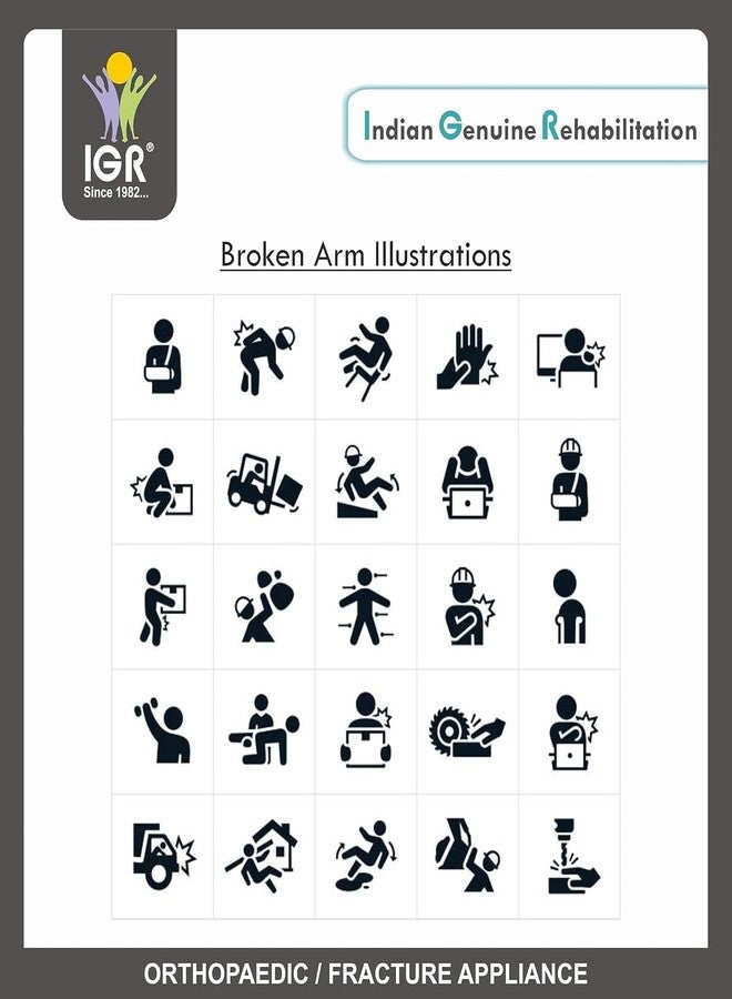 IGR دعامة قطنية للذراع واليد من IGR | دعامة لليد للكسور للبالغين والأطفال (للبالغين)، رمادي، قطعة واحدة - Image 4
