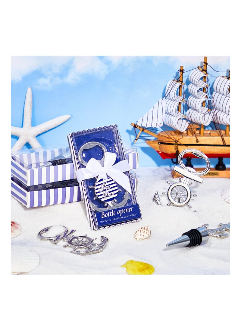 SYOSI - 8PCS Anchor Bottle Stopper for Wine, Anchor Design Bottle Opener Wine Bottle Stopper Bottle Opener Nautical Anchor Bottle Stopper for Wedding Party Favors Holiday Birthday Souvenirs Guests - Image 1