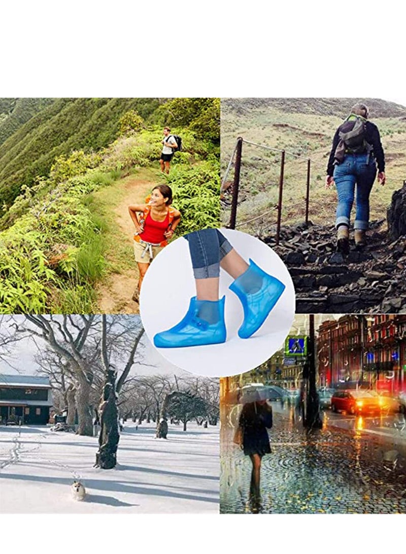 SYOSI Reusable Waterproof Rain Shoes Cover, Washable Clean Shoe suitable for men and women - Non-slip, foldable, durable, wearable, soft Snowy Days, Muddy Roads, Cycling - Image 3