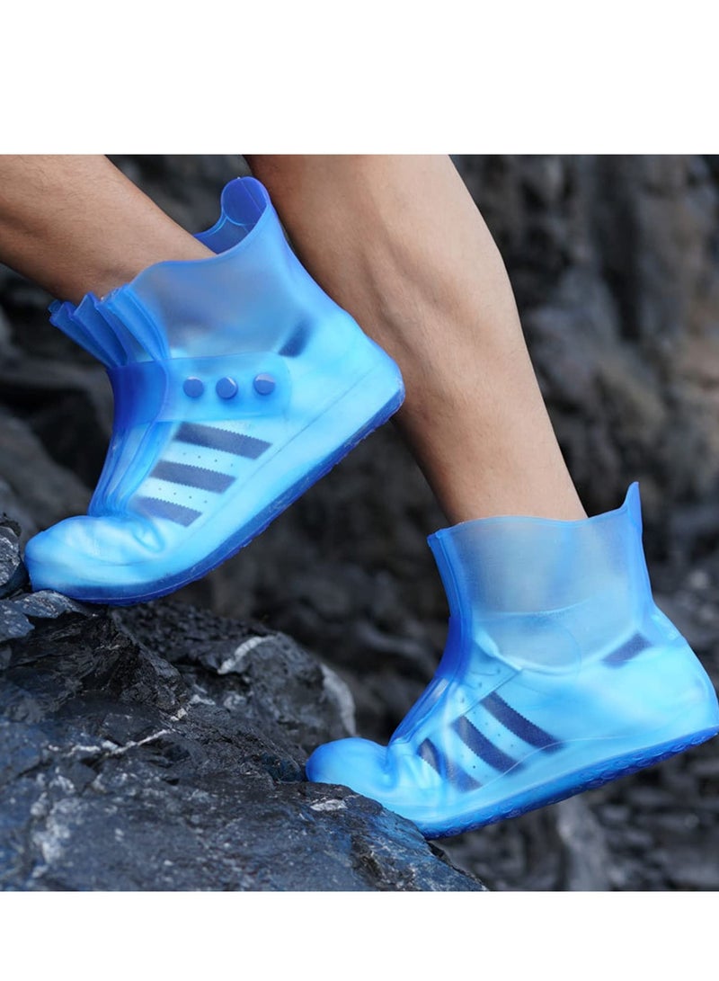 SYOSI Reusable Waterproof Rain Shoes Cover, Washable Clean Shoe suitable for men and women - Non-slip, foldable, durable, wearable, soft Snowy Days, Muddy Roads, Cycling - Image 2
