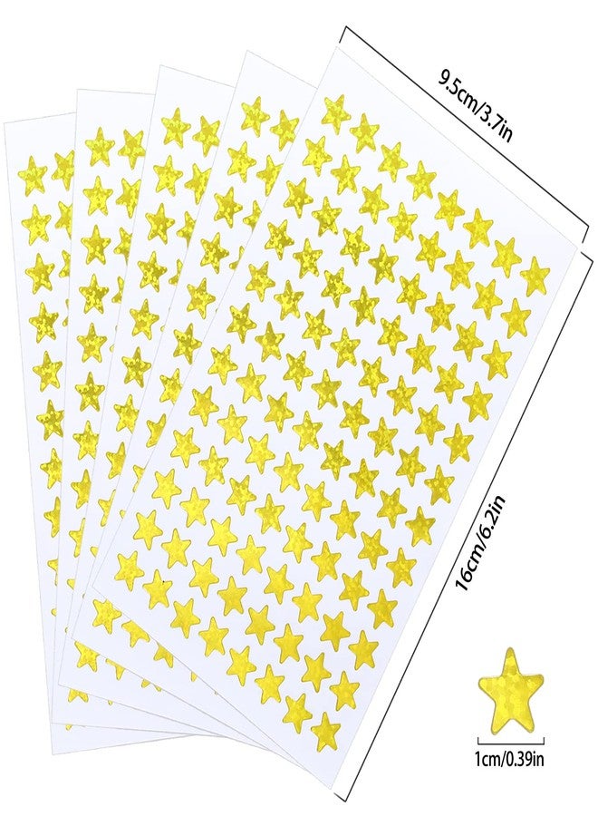 Sliverdew Gold Star Stickers - 1920 Pieces, 20 Sheets, Mini Reward Stickers, 0.4" Small Gold Foil Stars for Crafts & Reward Charts - Image 4