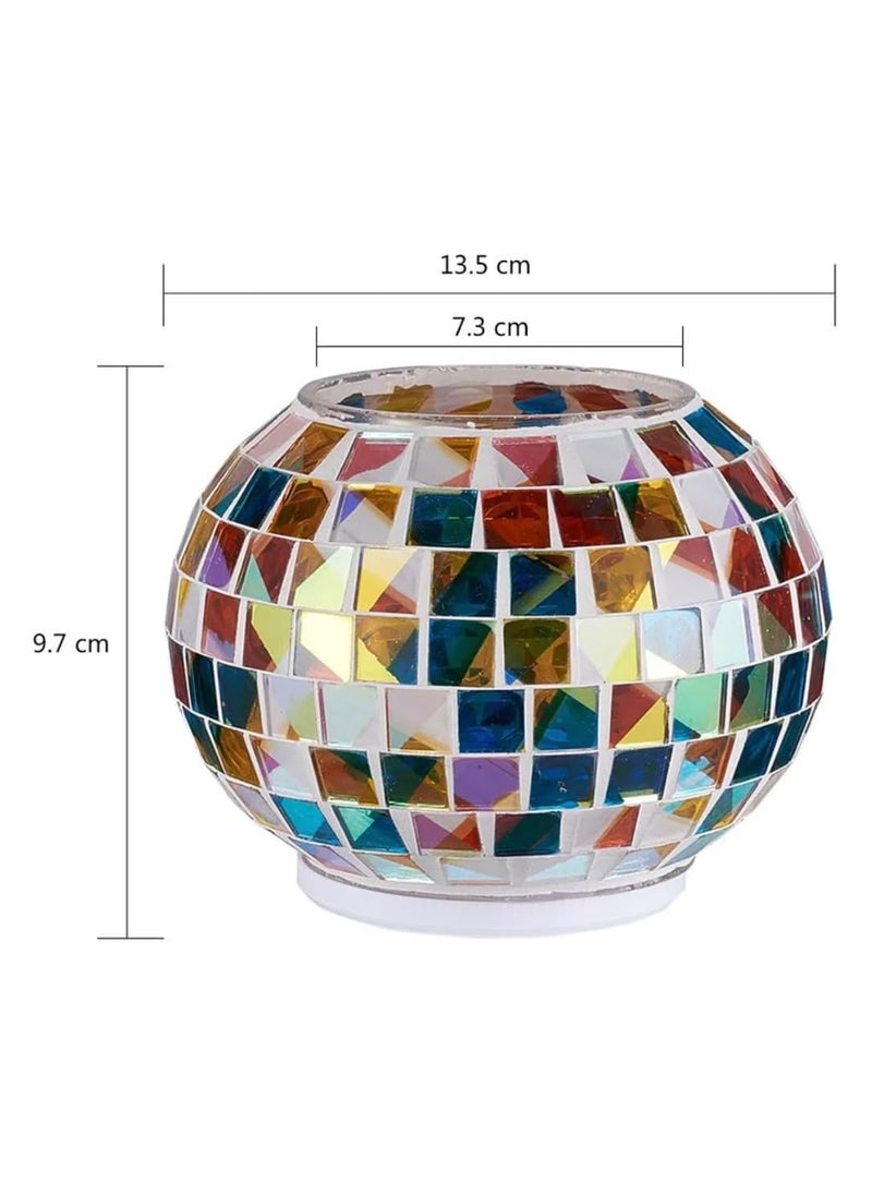 BLUE CORAL Solar Light Solar Powered Mosaic Glass Ball Light IP44 Waterproof Solar Garden Lights Auto ON/OFF Solar Table Light Solar, Multicolour  - Image 3