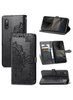 Case Cover For For Sony Xperia Ace II Mandala Flower Embossed Horizontal Flip Leather Case with Bracket / Card Slot / Wallet / Lanyard(Black)