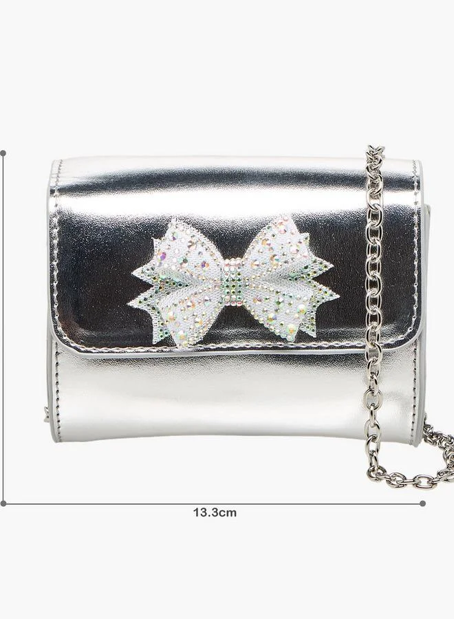 Flora Bella By Shoexpress Flora Bella Embellished Bow Crossbody Bag with Chain Strap Ramadan Collection