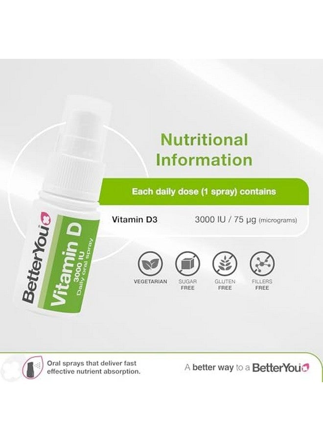 BetterYou BetterYou D3000 Vitamin D Oral Spray - Convenient Alternative for Tablets - Promotes Strong Bones, Teeth and Immune System - Aids in Calcium Absorption - Natural Peppermint Flavor - 0.5 oz - Image 3