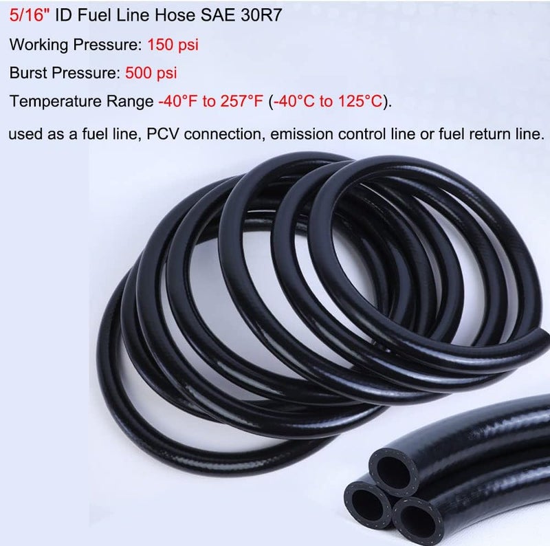MOCW 5/16" ID Fuel Line Hose SAE 30R7 - 25FT Length, 0.55" OD, 145 psi, NBR Rubber - Image 4